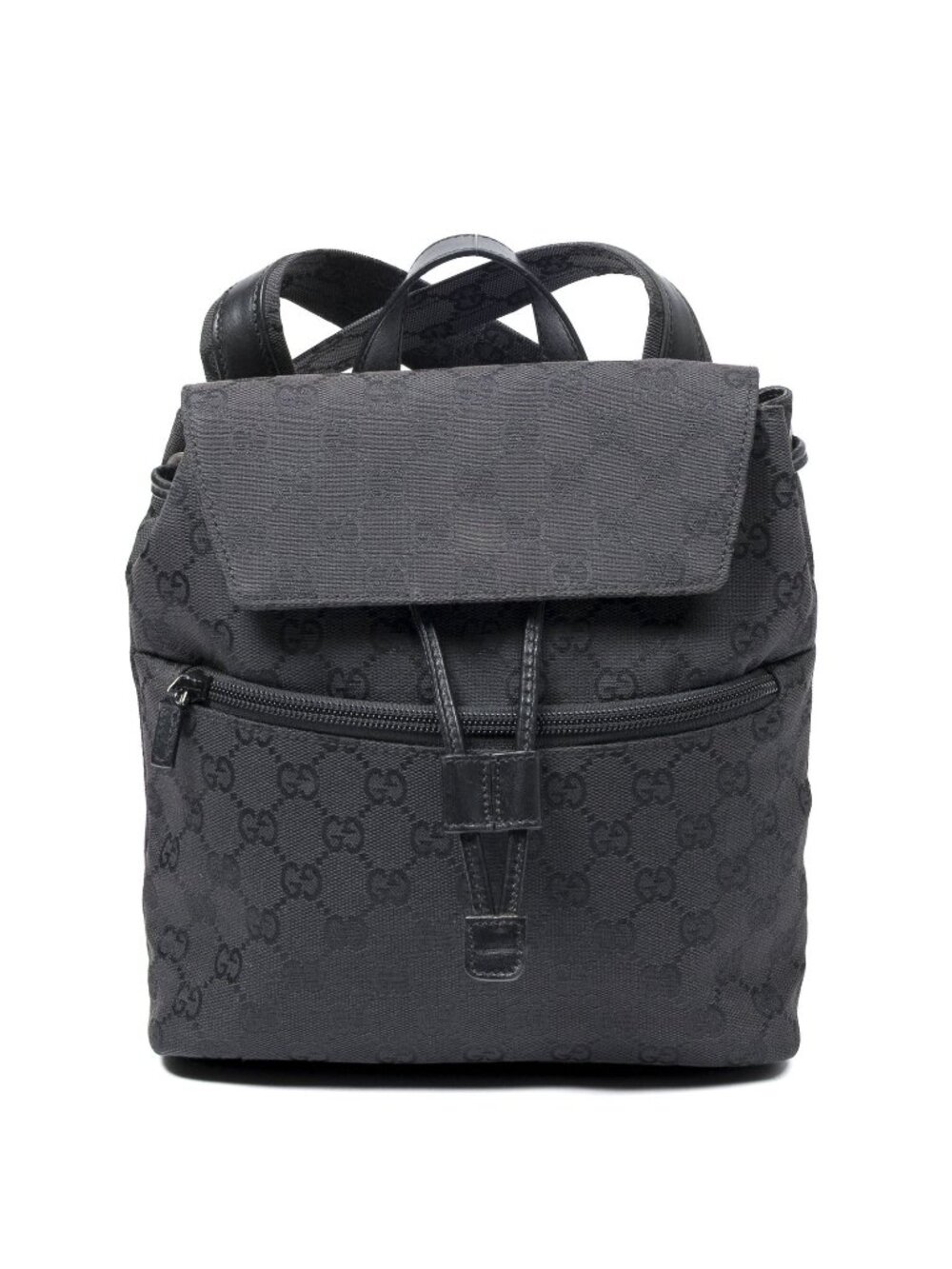 Gucci Mini Drawstring Backpack Black GG Canvas